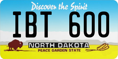 ND license plate IBT600