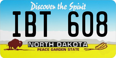 ND license plate IBT608