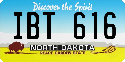 ND license plate IBT616