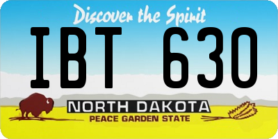 ND license plate IBT630