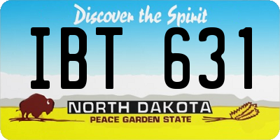 ND license plate IBT631