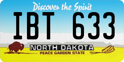 ND license plate IBT633