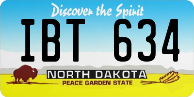 ND license plate IBT634