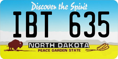 ND license plate IBT635
