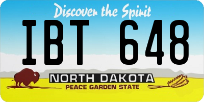 ND license plate IBT648