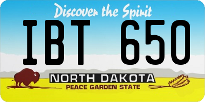ND license plate IBT650