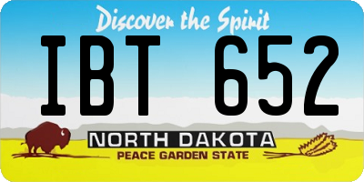 ND license plate IBT652