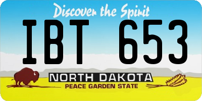 ND license plate IBT653