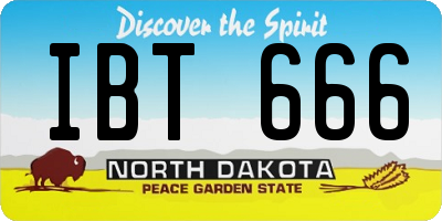 ND license plate IBT666