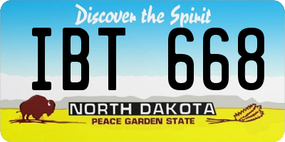 ND license plate IBT668