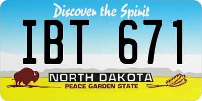 ND license plate IBT671