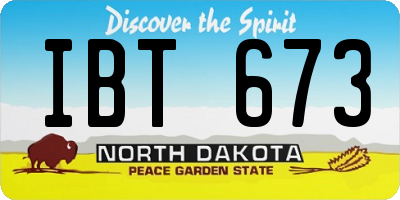 ND license plate IBT673