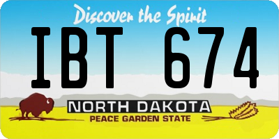 ND license plate IBT674