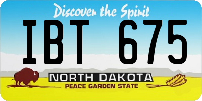 ND license plate IBT675