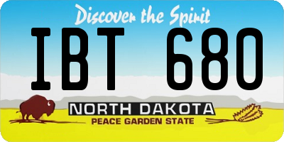 ND license plate IBT680