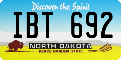 ND license plate IBT692