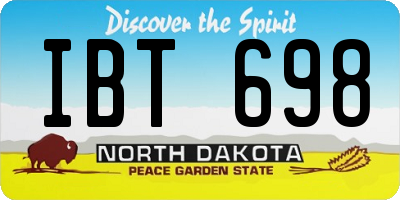ND license plate IBT698
