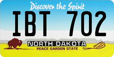 ND license plate IBT702