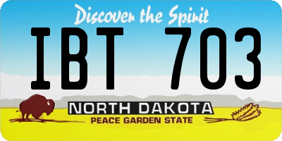 ND license plate IBT703