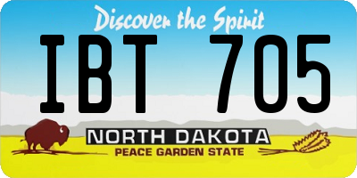 ND license plate IBT705