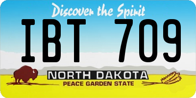 ND license plate IBT709