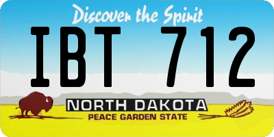 ND license plate IBT712