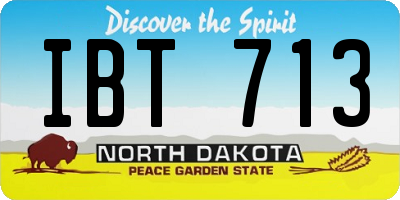 ND license plate IBT713