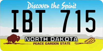 ND license plate IBT715