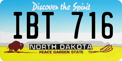 ND license plate IBT716