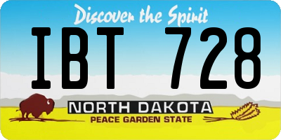 ND license plate IBT728