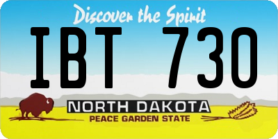 ND license plate IBT730