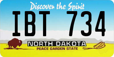 ND license plate IBT734
