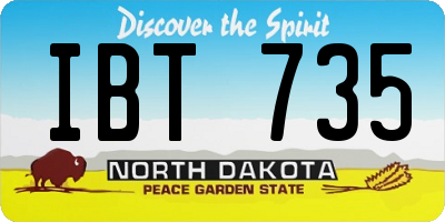 ND license plate IBT735