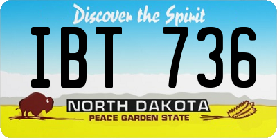 ND license plate IBT736