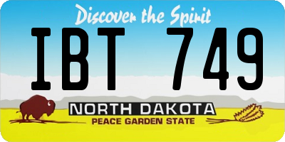 ND license plate IBT749
