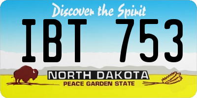 ND license plate IBT753