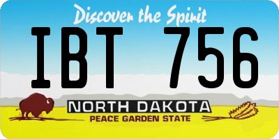 ND license plate IBT756