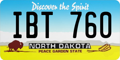 ND license plate IBT760