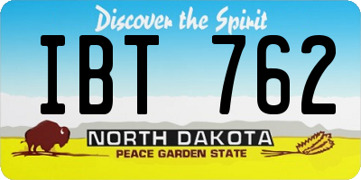 ND license plate IBT762