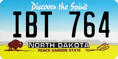 ND license plate IBT764