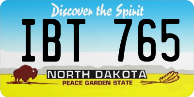 ND license plate IBT765