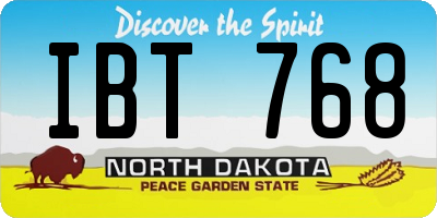 ND license plate IBT768