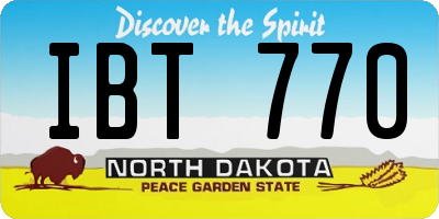 ND license plate IBT770