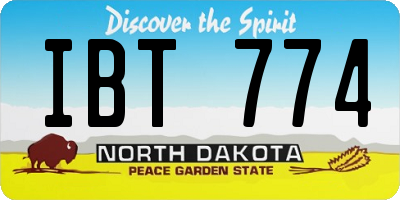ND license plate IBT774