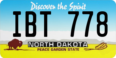 ND license plate IBT778