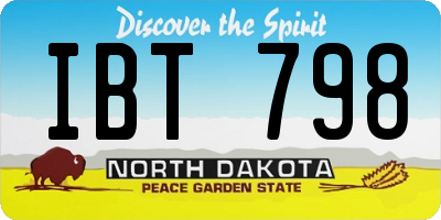 ND license plate IBT798