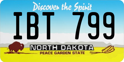 ND license plate IBT799
