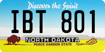 ND license plate IBT801