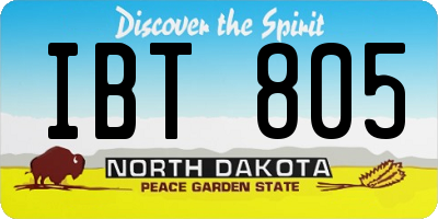 ND license plate IBT805