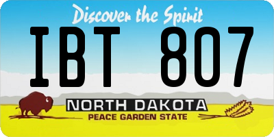 ND license plate IBT807